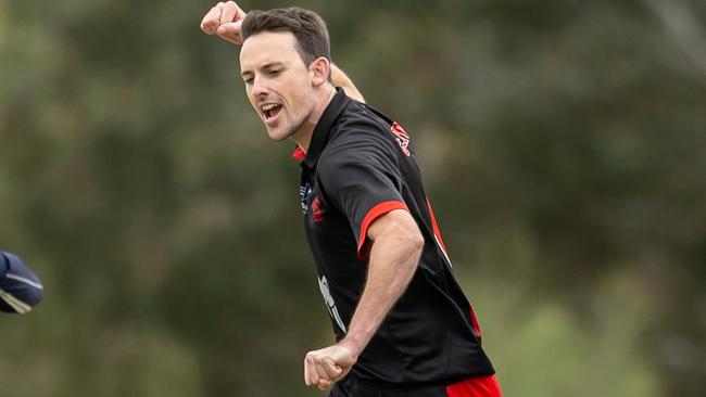 Essendon's Louis Cameron takes a wicket. Picture: Arj Giese