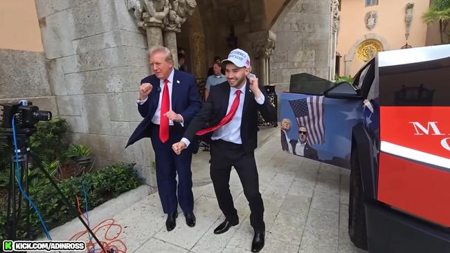 Donald Trump spent 90 minutes with Adin Ross during the live stream on Kick. Picture: YouTube / Adin Live