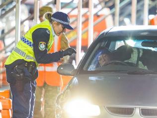 Border crossing check point in Wodonga Place Albury NSW. Picture: NCA NewsWire / Simon Dallinger