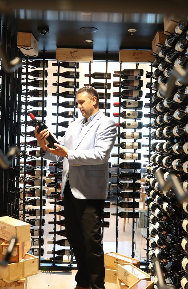 Owner Justin Allie in the wine cellar. Picture: Glenn Hampson