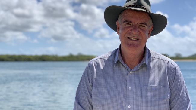 Agricultural Industry Development and Fisheries Minister Mark Furner spoke by the Pioneer River in Mackay about Spanish mackerel stock. Picture: Duncan Evans