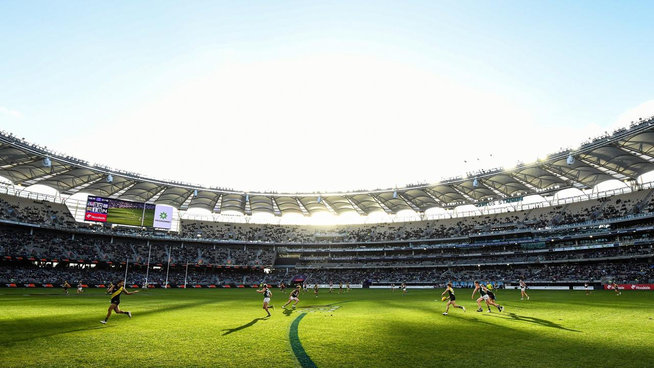 Optus Stadium looks set to host the 2021 Grand Final. (Photo by Daniel Carson/AFL Photos via Getty Images)