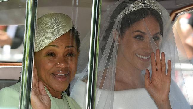 Doria Ragland’s experience as a yoga teacher helped her deal with the big occasion. Picture: AFP