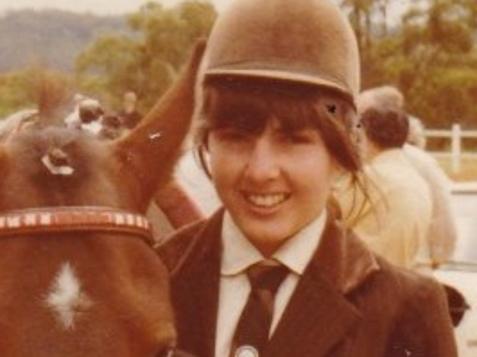 Cairns Regional Council's Cathy Zeiger with her horse Okey in 1978.