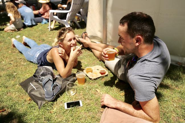 Taste of Tasmania. Day 1. Gemma Brown and Aaron Webb of Sydney. Picture: EDDIE SAFARIK