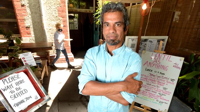 Lentils as Anything founder Shanaka Fernando is trying to raise $400,000 in two weeks to save his restaurants. Picture: Andrew Henshaw