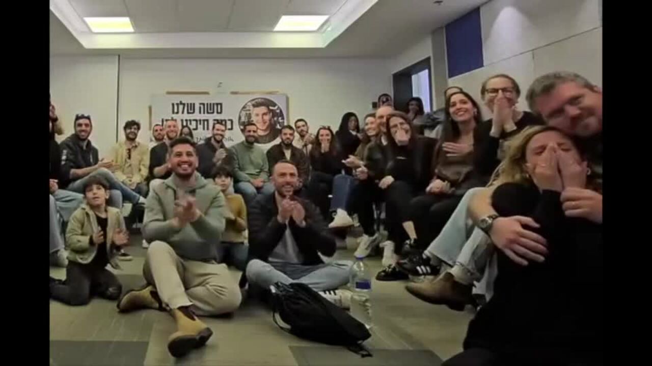 Family and Friends of Released Israeli Hostage Celebrate After Hamas Handover