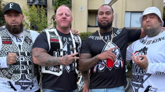 Melbourne bikie powerbroker Mark Balsillie (second from left) took part in the ride. Picture: Supplied