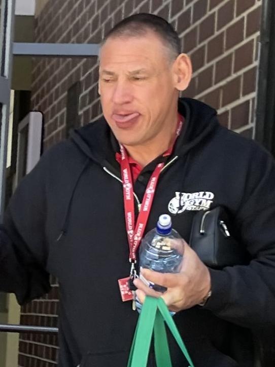 Andrei Todero, in World Gym staff gear, seen leaving Burwood Local Court on November 2. Picture: NewsLocal