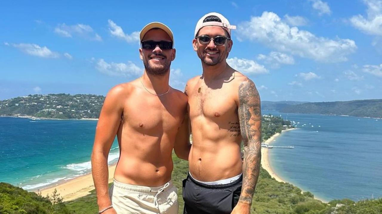 Jesse Baird (left) and partner Luke Davies. Picture: Instagram