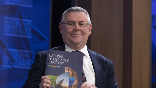 Agriculture Minister Murray Watt addressed the National Rural &amp; Press Clubs of Australia in Canberra on Tuesday, when he released the first National Biosecurity Strategy. Picture: Gary Ramage