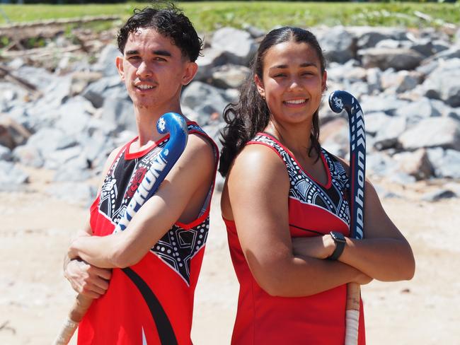 Commerce-PINTS' Lucas Camara and Zita Varatharajan. Picture: Hockey NT.