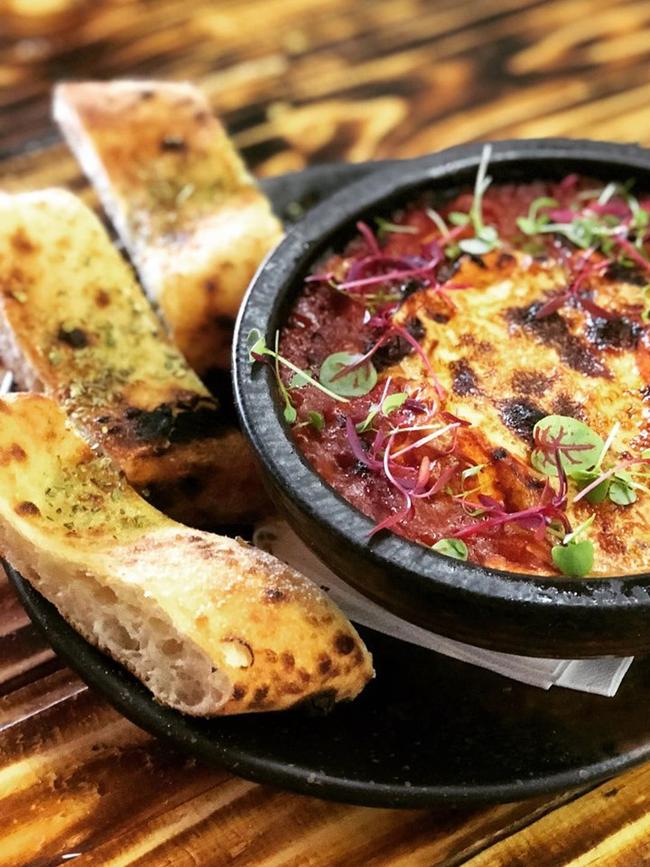 Even the Shakshouka is baked in the wood-fired oven.