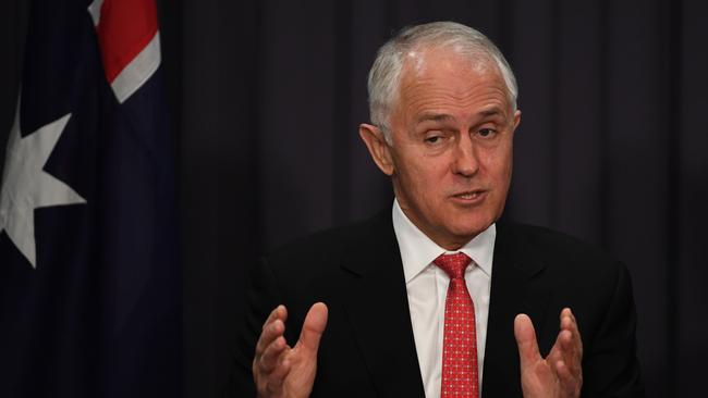 Prime Minister Malcolm Turnbull tells the media he has sought advice on how to extend the life of a number of coal-fired power stations which are scheduled to close over coming decades. (Pic: Lukas Coch/AAP)