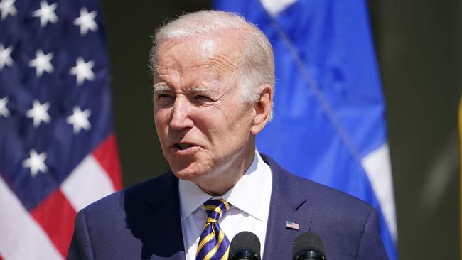 (FILES) In this file photo taken on May 19, 2022 US President Joe Biden, alongside Swedenâs Prime Minister Magdalena Andersson and Finlandâs President Sauli NiinistÃ¶ (out of frame), speaks in the Rose Garden following a meeting at the White House in Washington, DC. - The US Senate ratified the entry of Sweden and Finland into NATO August 3, 2022, strongly backing the expansion of the transatlantic alliance in the face of Russia's invasion of Ukraine. (Photo by MANDEL NGAN / AFP)