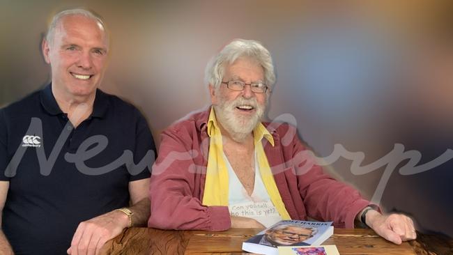 Private investigator William Merritt with former Australian entertainer Rolf Harris in May this year. Picture: Supplied