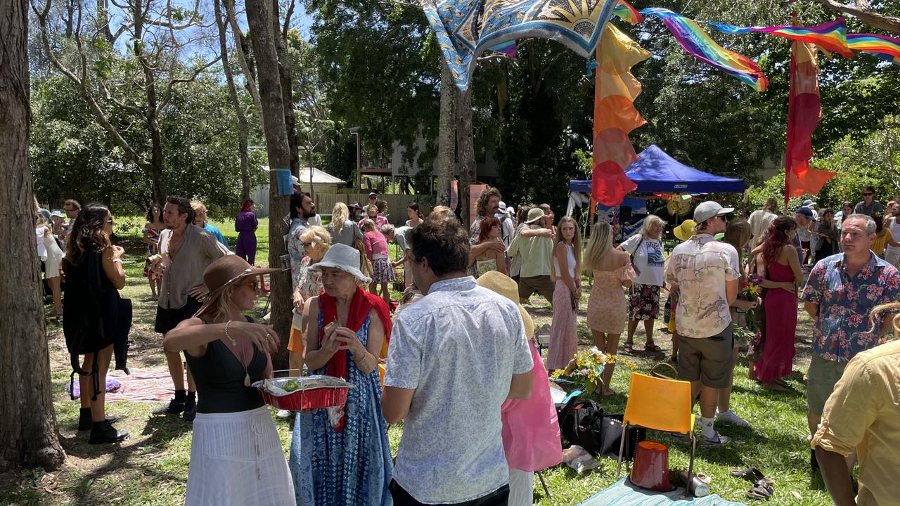 Family and friends gathered at the park opposite the Yum Yum Tree Cafe on River St, New Brighton, on December 12, 2022, to pay tribute to Jack Crittle who died after a car crash at Coffs Harbour. Picture: Savannah Pocock