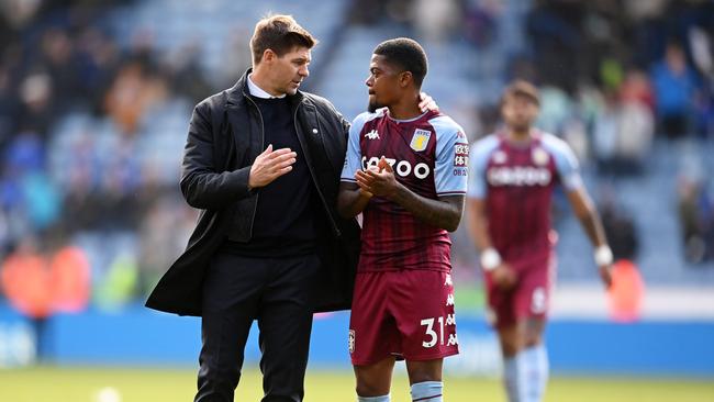 Steven Gerrard (left) and Leon Bailey are heading to Queensland with Aston Villa. Picture: Michael Regan/Getty Images