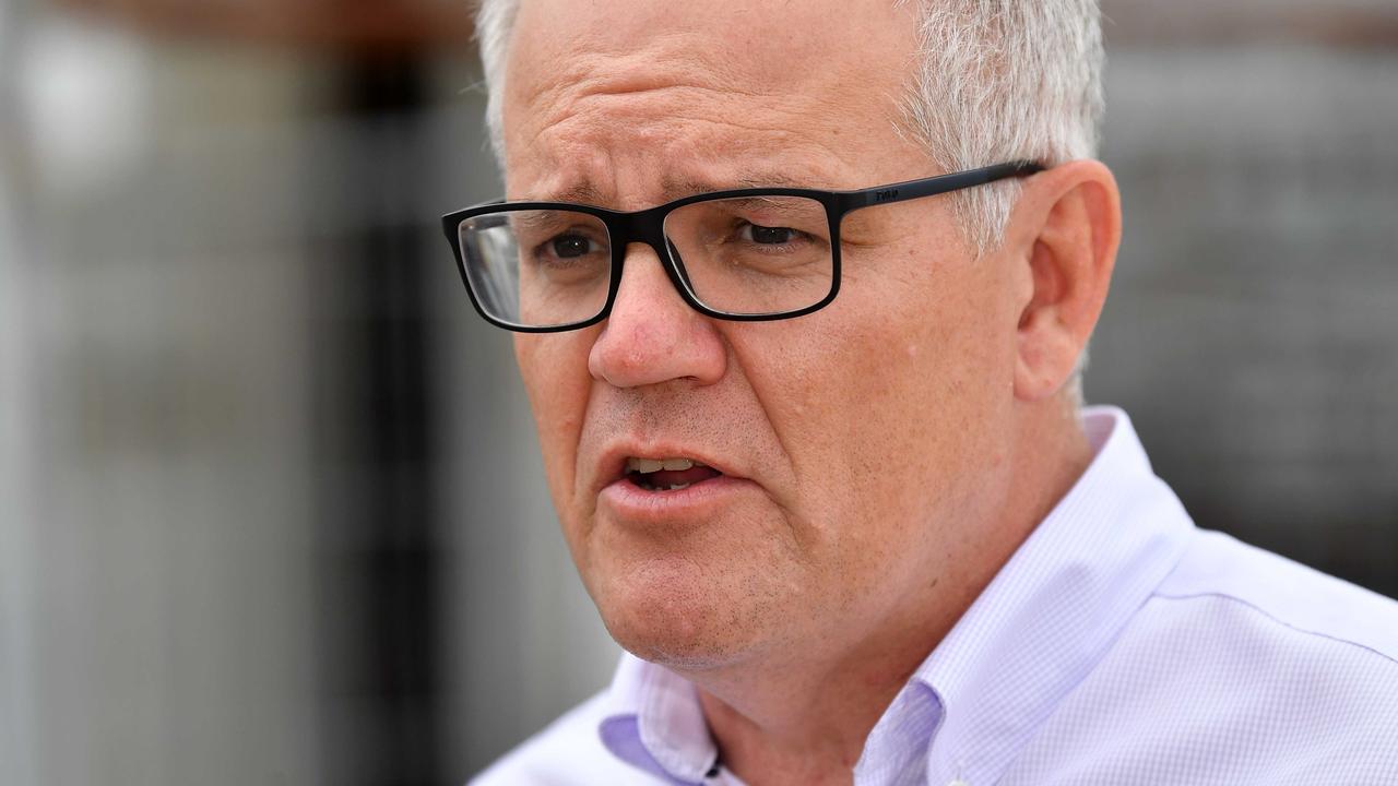 Prime Minster Scott Morrison visits Nolan Meats, Gympie, after devastating floods. Picture: Patrick Woods.