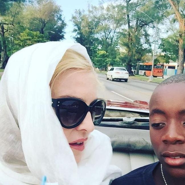 Madonna with her son David Banda in Cuba, 