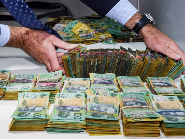 ADELAIDE, AUSTRALIA - NewsWire Photos JUNE 08, 2021 - $1.8 million cash seized during Operation Ironside South Australian arrests. Picture: NCA NewsWire / Brenton Edwards