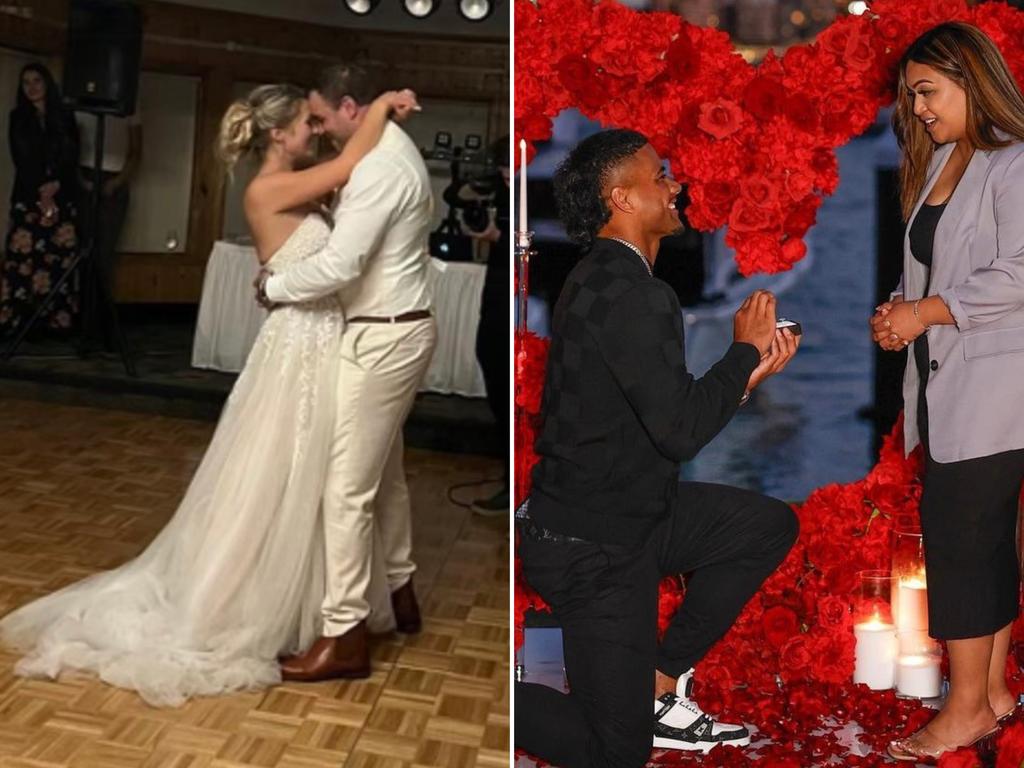 (L-R) Wade Graham's wedding and Stephen Crichton's proposal.