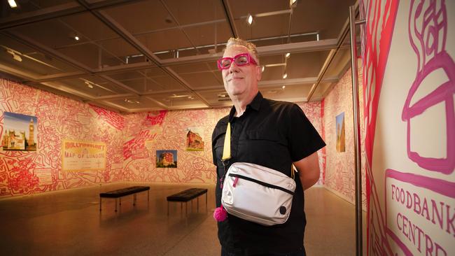 Mona Foma festival director Brian Ritchie at the Bollywouldn't exhibition at the Moonah Arts Centre. Picture: Chris Kidd