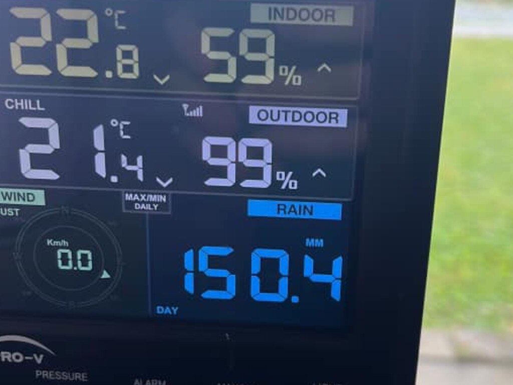 Facebook user Gabrielle Refalo shared this photo of her rain gauge at Coningsby in the Mackay region, January 12, 2023.