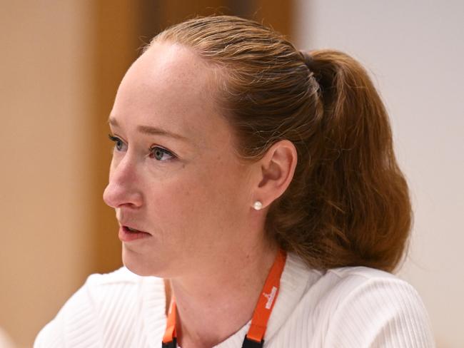 CANBERRA, AUSTRALIA  - NewsWire Photos - February 7, 2025: The Senate committee into the readiness of Brisbane to hold the 2032 Olympic Games to hears from Chief Executive Officer of Rowing Australia Sarah Cook at Parliament House in Canberra NewsWire / Martin Ollman