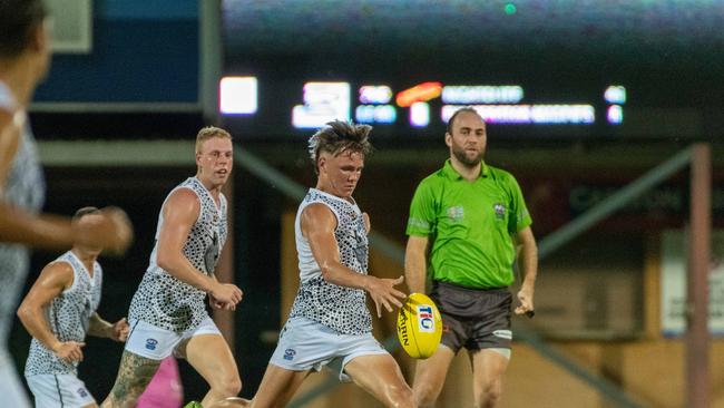 Palmerston Magpies star Jonty Patrick possesses impressive leg speed and disposal skills. Picture: Aaron Black/AFLNT Media