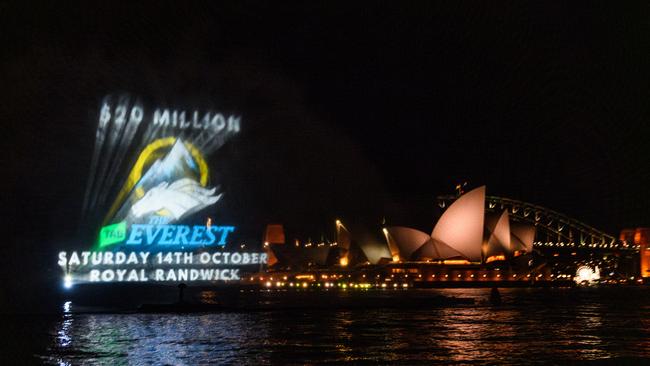 The barrier draw was projected onto a 35 metre wide water display with the Opera House and Harbour Bridge as a uniquely Sydney backdrop.