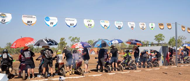 Riders Line up for 85cx at the 2023 KTM Australian Junior Motocross Championships, Darwin, NT, Australia. Picture: Pema Tamang Pakhrin