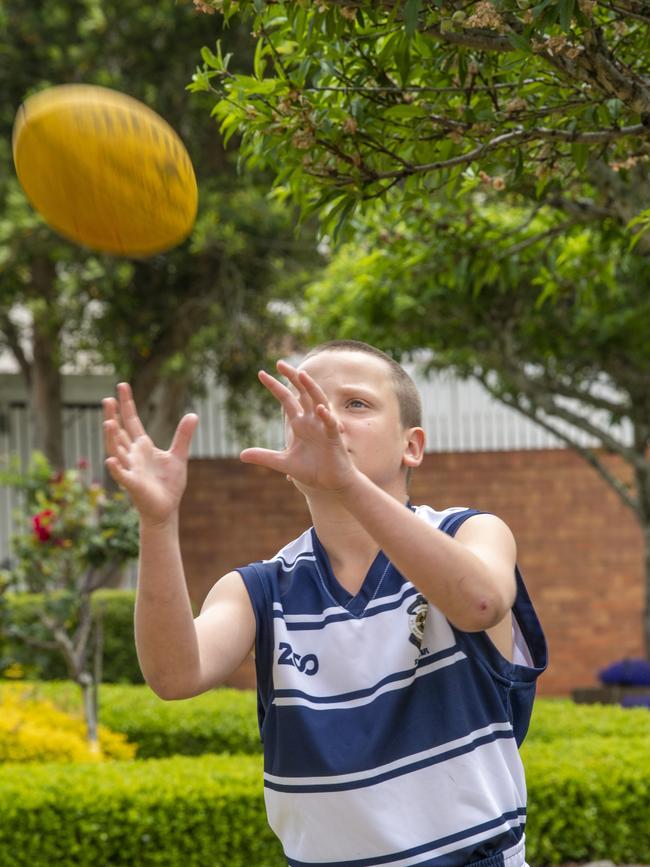 Brooklyn Campbell from St Mary's Primary prior to last year’s AFLQ Schools Cup.