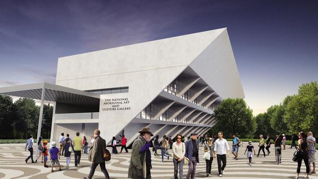 An artist impression of the Liberals’ proposed national Aboriginal Art and Culture Gallery for the old RAH site.