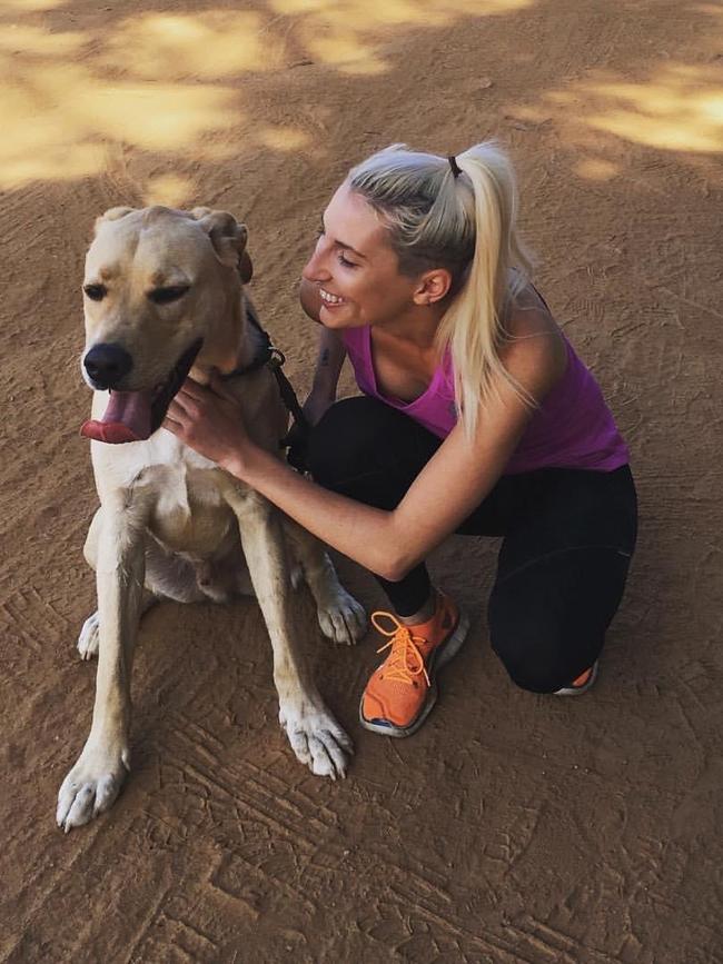 Misty with her dog Uro.