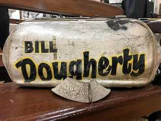 Bill Dougherty's old bookies bag on display at Schaeffer House. Picture: Jenna Thompson