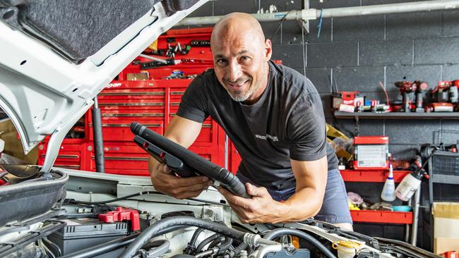 Michael Georgas from Absolute Car Care in Woolloongabba, Friday, November 5, 2021 - Picture: Richard Walker