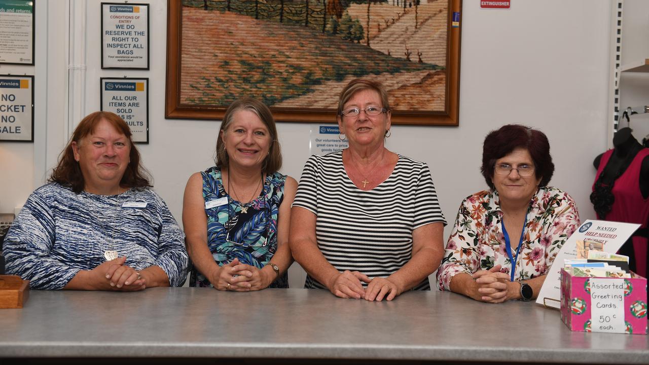 Vinnies Gatton volunteers Pauline, Jenny, Rozi and Marlene. Photo: Ali Kuchel