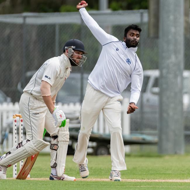 Broadbeach Robina's Dhanushka Mitipolarachchi in action against Mudgeeraba Nerang on Saturday. Picture: KPM Sports Images