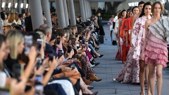 Forty models took to the long runway. Picture: AAP Image/Dan Himbrechts