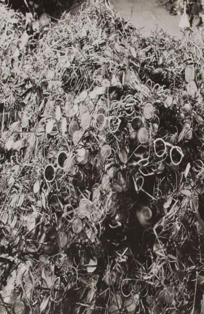 Piles of personal belongings left after mass extermination at Auschwitz concentration camp in Poland. Picture: auschwitz.org photo gallery