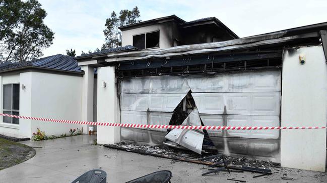 Emergency services were called to a house fire on the intersection of Cape Lane and Albany St at Sippy Downs about 6.20pm. Picture: Patrick Woods.