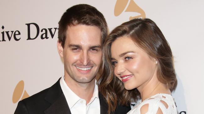 Miranda Kerr and her Snapchat husband Evan Spiegel are living it large on their honeymoon. Picture: Splash News