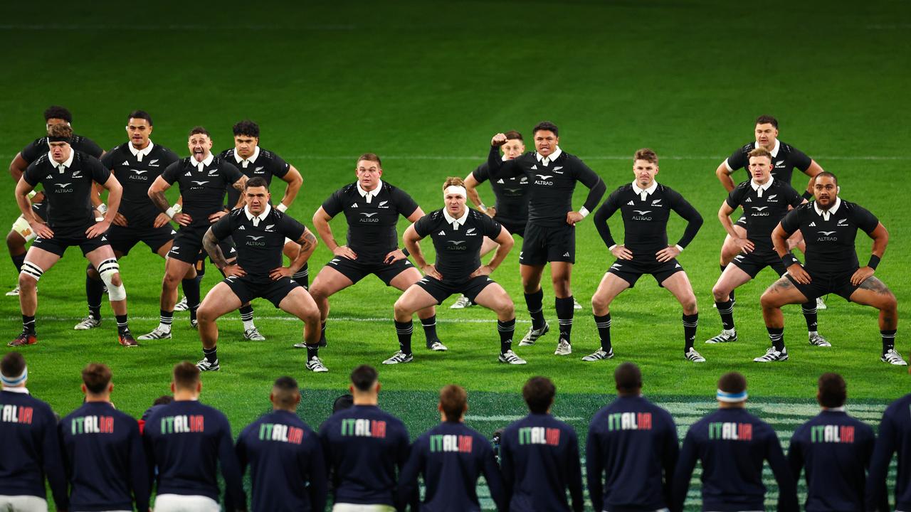 Saturday’s haka has made waves. Photo by Francesco Scaccianoce/Getty Images