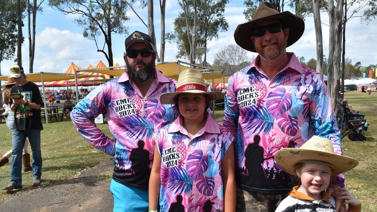 Hayden Freeman, Duffy Faulkner, Freya and Rick Holmes at CMC Rocks 2024. Picture: Aaron Goodwin