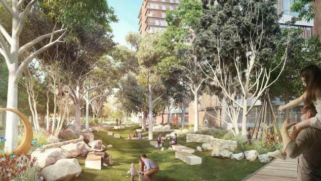 Artist's impression of what the old Panasonic site in Penrith could look like in the future. Preliminary works on the site have been given a "deferred commencement" approval by Penrith Council. Picture: Supplied