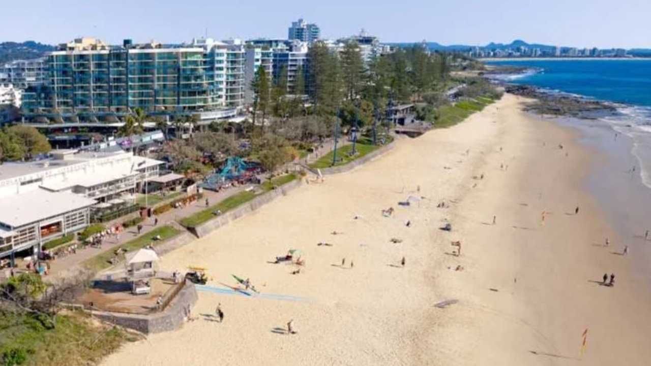 The existing vertical seawall from Brisbane Road to the Surf Club. Picture: Sunshine Coast Council