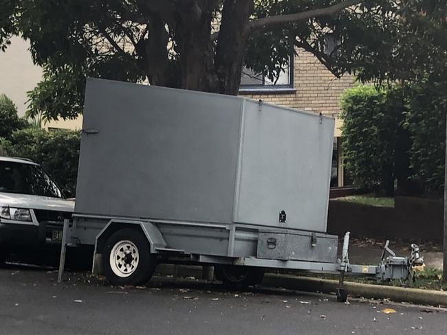 A locked trailer parked in Wheeler Pde, Dee Why. Picture: Manly Daily