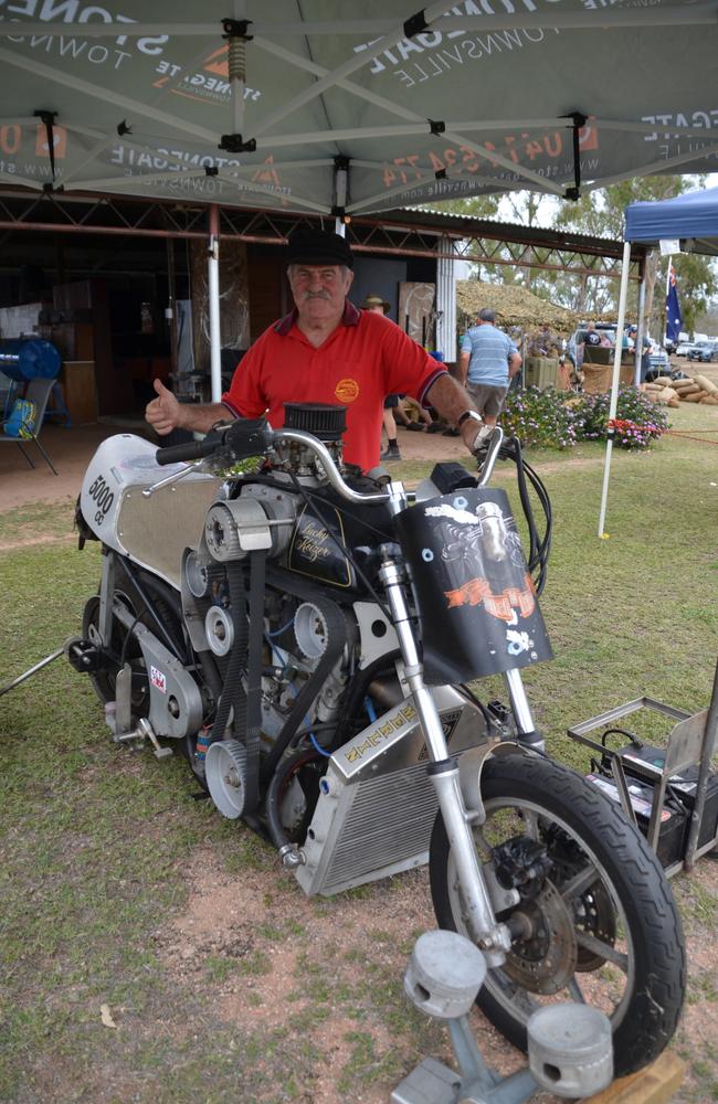 Lucky Keizer with his hand-crafted Merlin motorcycle.