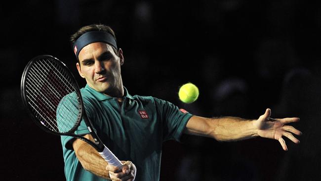 Roger Federer called out by a qualifier. Picture: AFP